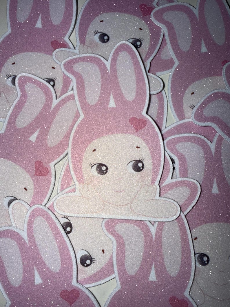 Sonny Angel Peeking Animal Stickers | Frosted Glitter Vinyl image 5