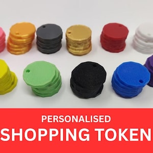 Gepersonaliseerde sleutelhanger token - op maat gegraveerde winkelwagenmunt - initialen van maximaal 2 tekens - handig sleutelhangeraccessoire