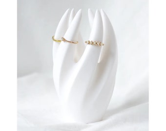 Porta anelli intrecciati a mano in plastica personalizzabile - Espositore per gioielli artigianali