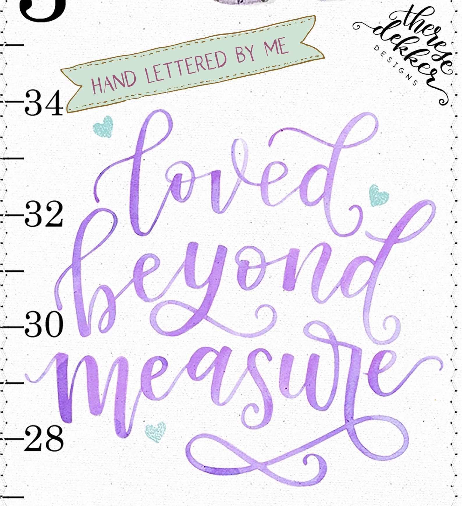 Elephant Growth Chart Canvas Growth Chart Purple Mint - Etsy