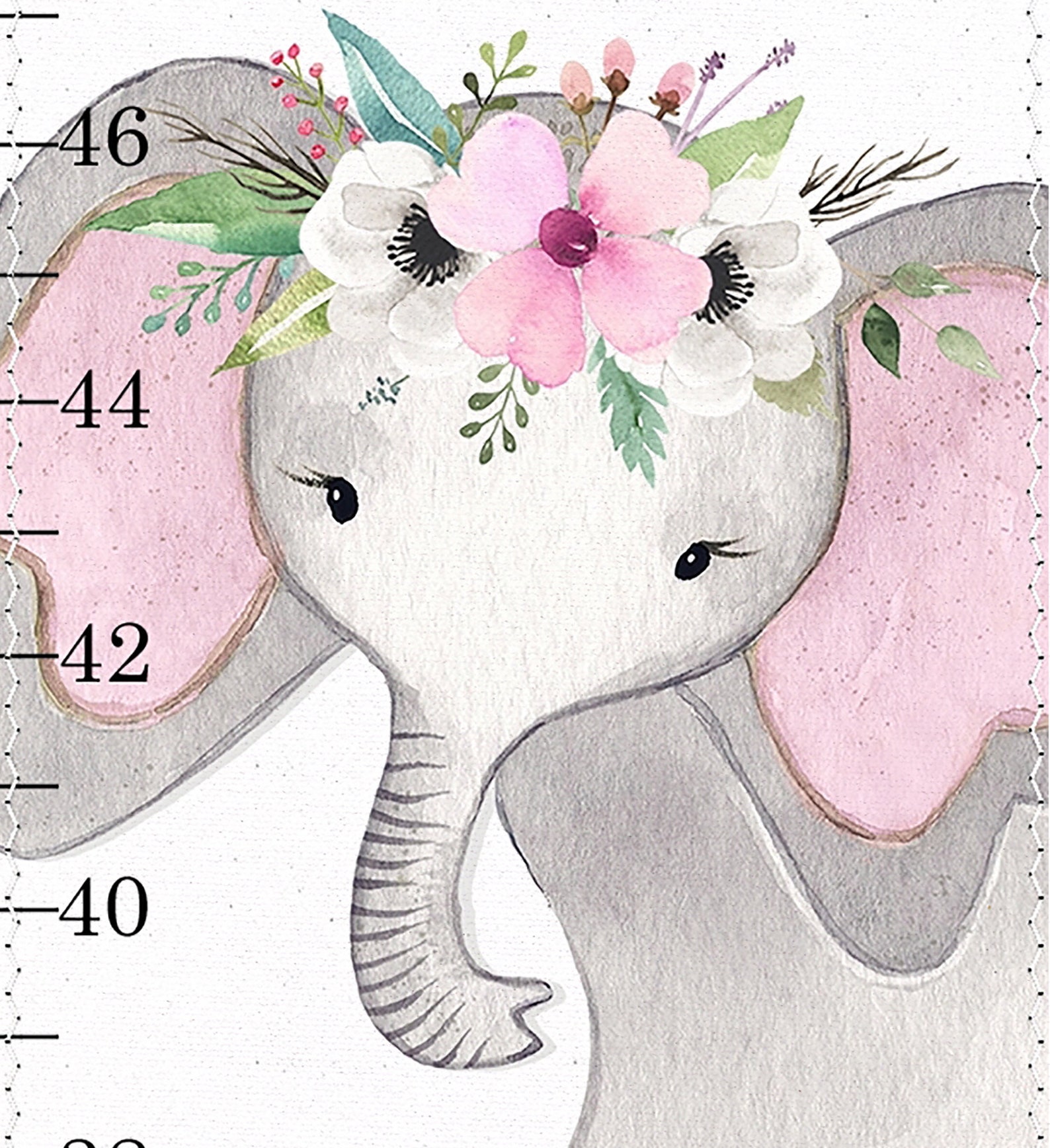 Elephant Growth Chart Canvas Growth Chart Personalized | Etsy