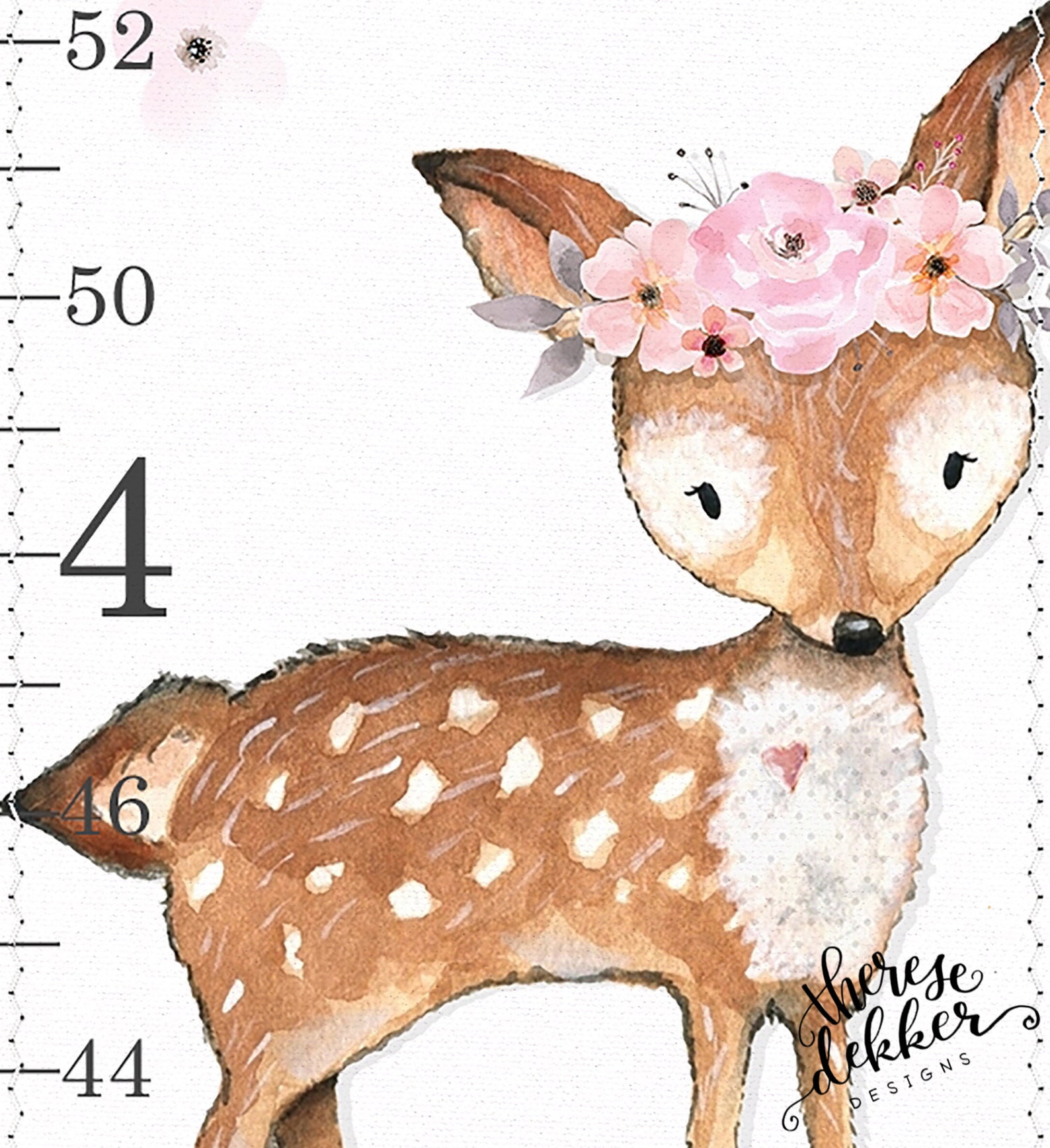Deer Growth Chart Personalized Growth Chart Canvas Growth Etsy