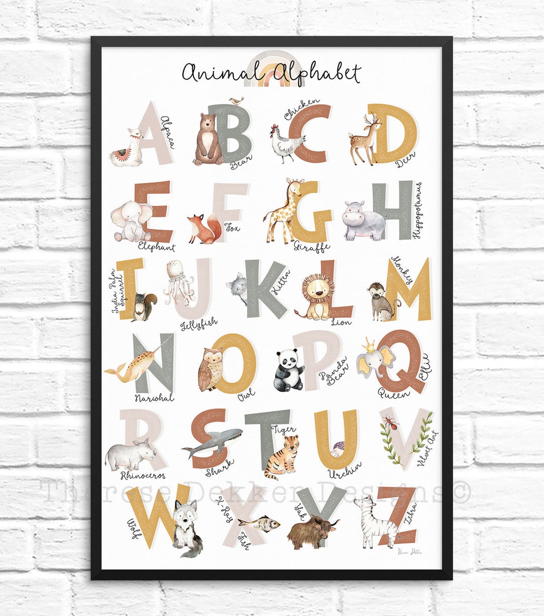 Farm Alphabet Nursery Decor  On the Farm ABCs Poster - Tiny Toes Design