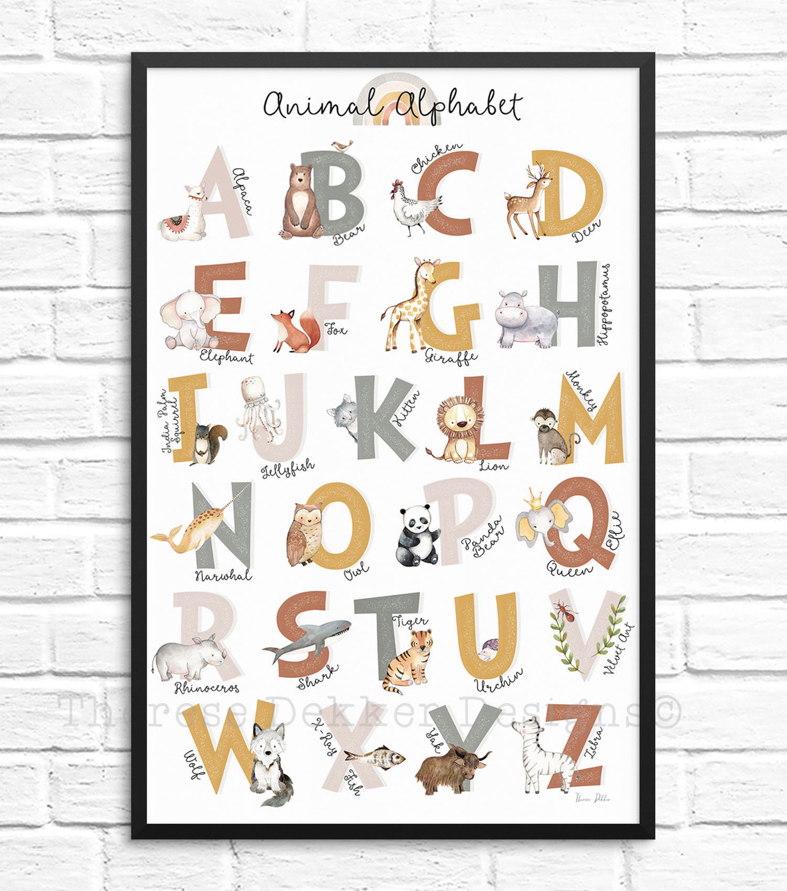 Alphabet Nursery Decor Alphabet Wall Art Print Alphabet - Etsy