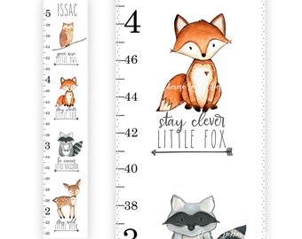 Woodland Growth Chart, Canvas Growth Chart, Gender Neutral Growth Chart, Woodland Decor, Boys OR Girls Growth Chart
