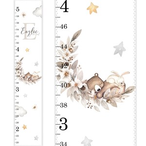 Woodland Growth Chart, Moon Stars Growth Chart, Bear Growth Chart, Bunny Growth Chart, Canvas Growth Chart, Ruler Height chart, Nursery Gift