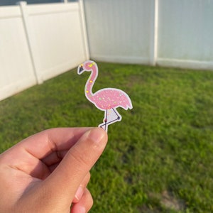 Pink Flamingo Holographic Sticker | Dye-Cut | Waterproof | Tropical | Bird | Gift for Her | Stickers | Laptop Sticker