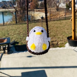 Swinging Duck for Car Mirror | Crochet | Car Accessory | Gift for Her | Cute Corchet Duck | Stuffed Animal | Crochet Animal