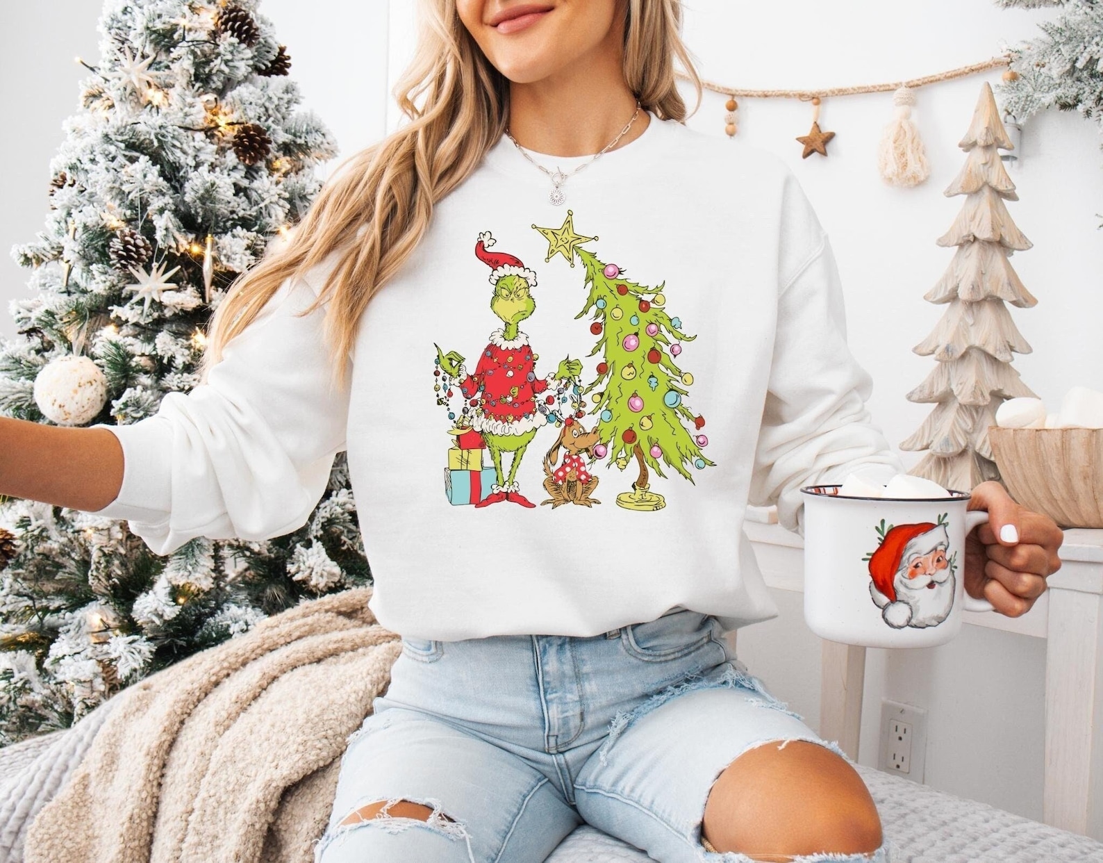 Grinch Christmas Shirt, Grinch Christmas Tree Shirt, Grinchy Sweatshirt, Grinchmas Christmas Shirt, Whimsical Tree Sweatshirt, Grinch Tee