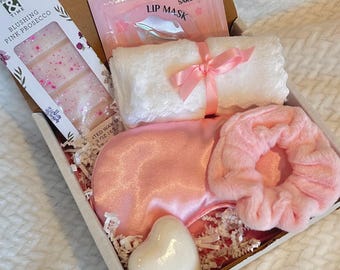 Pink Spa Self Care Beauty Gift Box, Bridesmaid Spa Set, Gift Basket for Women