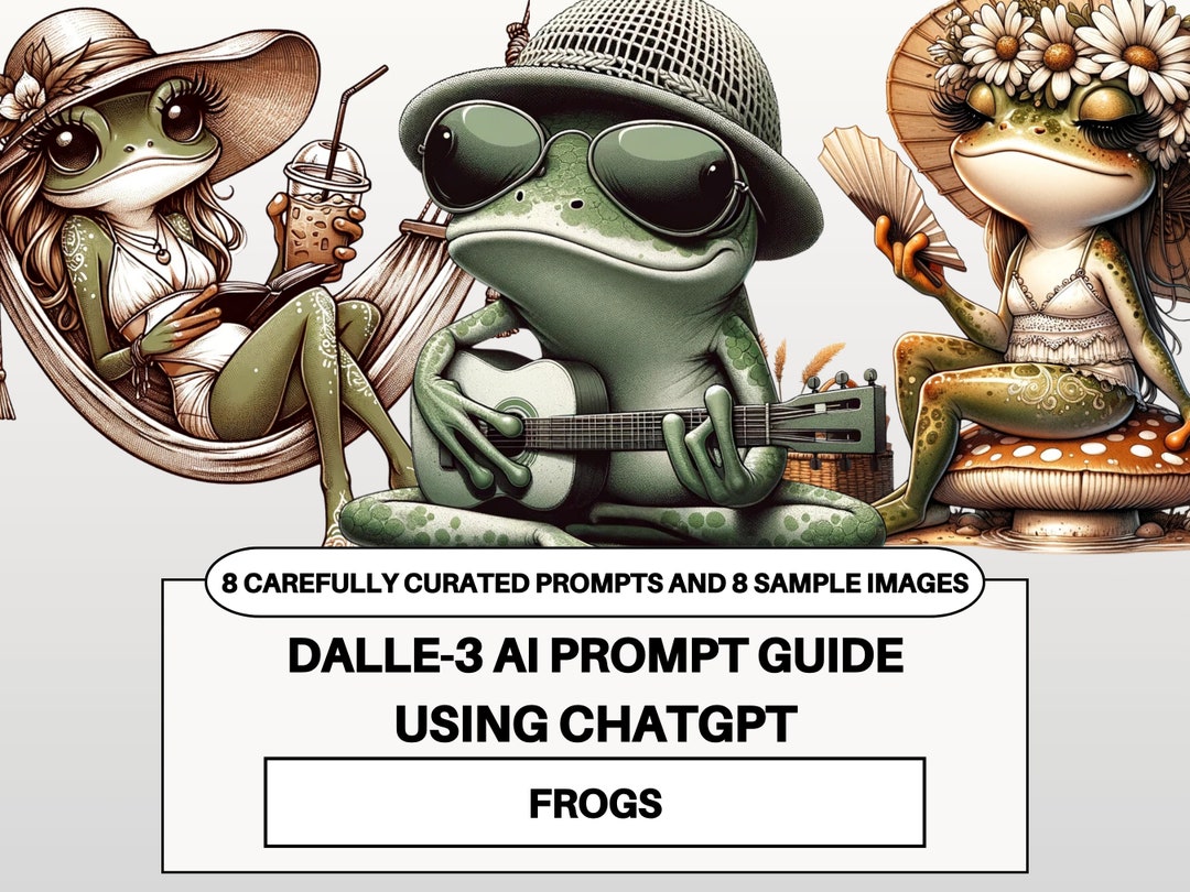 Frogs, Dall-e3 & Chatgpt V4 AI Art Prompt Guide and Sample Images, 8 ...
