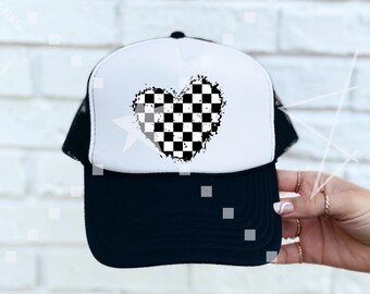 Checkered Mama Trucker Hat With Custom Chain Snap-back Otto  display picture 2