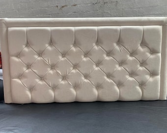 Luxury Special Chesterfield Bed Headboard in Turin/ Linen Fabric in 26" Height