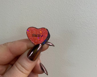 Candy Heart Smut Mini holografischer Aufkleber