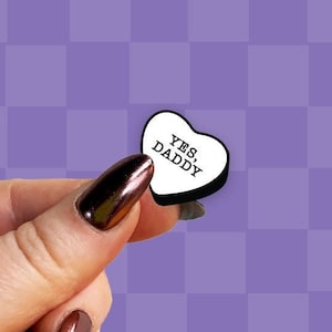 Yes Daddy Candy Heart Holographic Sticker – Mini Vinyl Laptop Kindle Decal