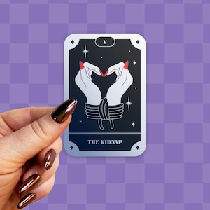 sequestro romance livro tarô carta | romance sombrio tropo adesivo holográfico