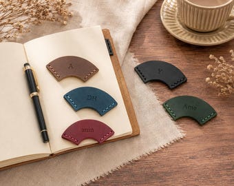 Personalized Leather Corner Bookmark