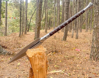 Tactical Spear 12 inches | Handcrafted Kukri Knives | Full Tang Spear | Survival Knife | Viking-inspired Spear | Medieval Spear Gift for Men
