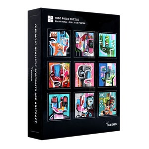 Unique Jigsaw Puzzle by Keemo 1000 Pcs | Large Poster 20x28 | Modern Art Abstract Design