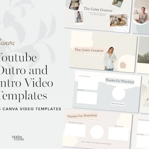 YouTube Intro Outro Video Canva Templates |  16 Channel Animations
