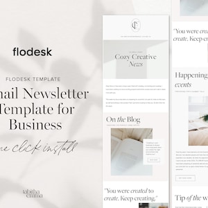 Flodesk Email Marketing Newsletter Template | Weekly News Email for Small Business, Coach, Blogger