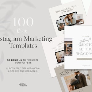 Instagram Werbung Canva Templates 100 Feed und Stories Grafiken | Sales, Giveaways, Produkteinführungen, Freebies