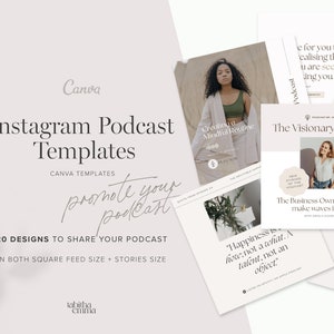 Instagram Podcast Promotion Templates for Canva | Podcast quote Template, Instagram Canva, Instagram content engagement