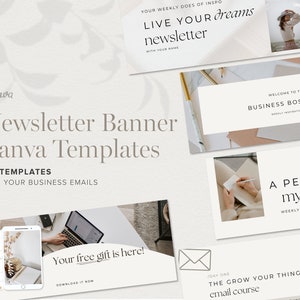 Email Newsletter Header Banner| 20 Canva Templates | Business Coach, Freelancer or Creator