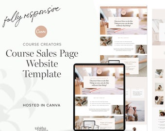 Plantilla de sitio web de Canva: Página de destino para la venta de cursos (editable)