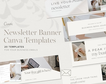 E-Mail-Header-Vorlagen | E-Mail Newsletter Banner | E-Mail Marketing Vorlagen | Canva Templates Mailchimp