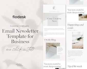 Flodesk Email Marketing Newsletter Template | Weekly News Email for Small Business, Coach, Blogger