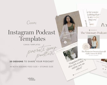 Instagram Podcast Promotion Templates for Canva | Podcast quote Template, Instagram Canva, Instagram content engagement