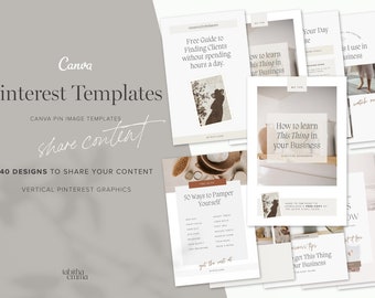 Pinterest Pin Templates for Canva | Canva Pin Templates, Pinterest Design, social media content canva templates