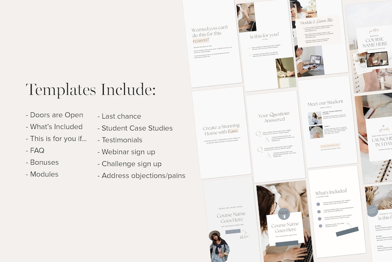 Course Launch Instagram Promotional Canva Templates 100 Feed and Stories Graphics Course Creator image 6