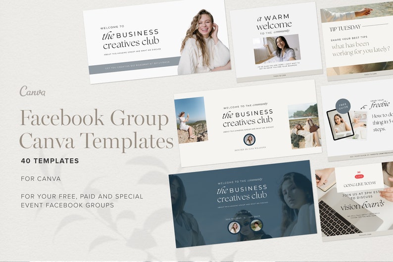 Facebook Group Canva Templates 40 Graphics Group Banner, Post Images, Facebook Group Promotion Course Creators and Coaches image 1