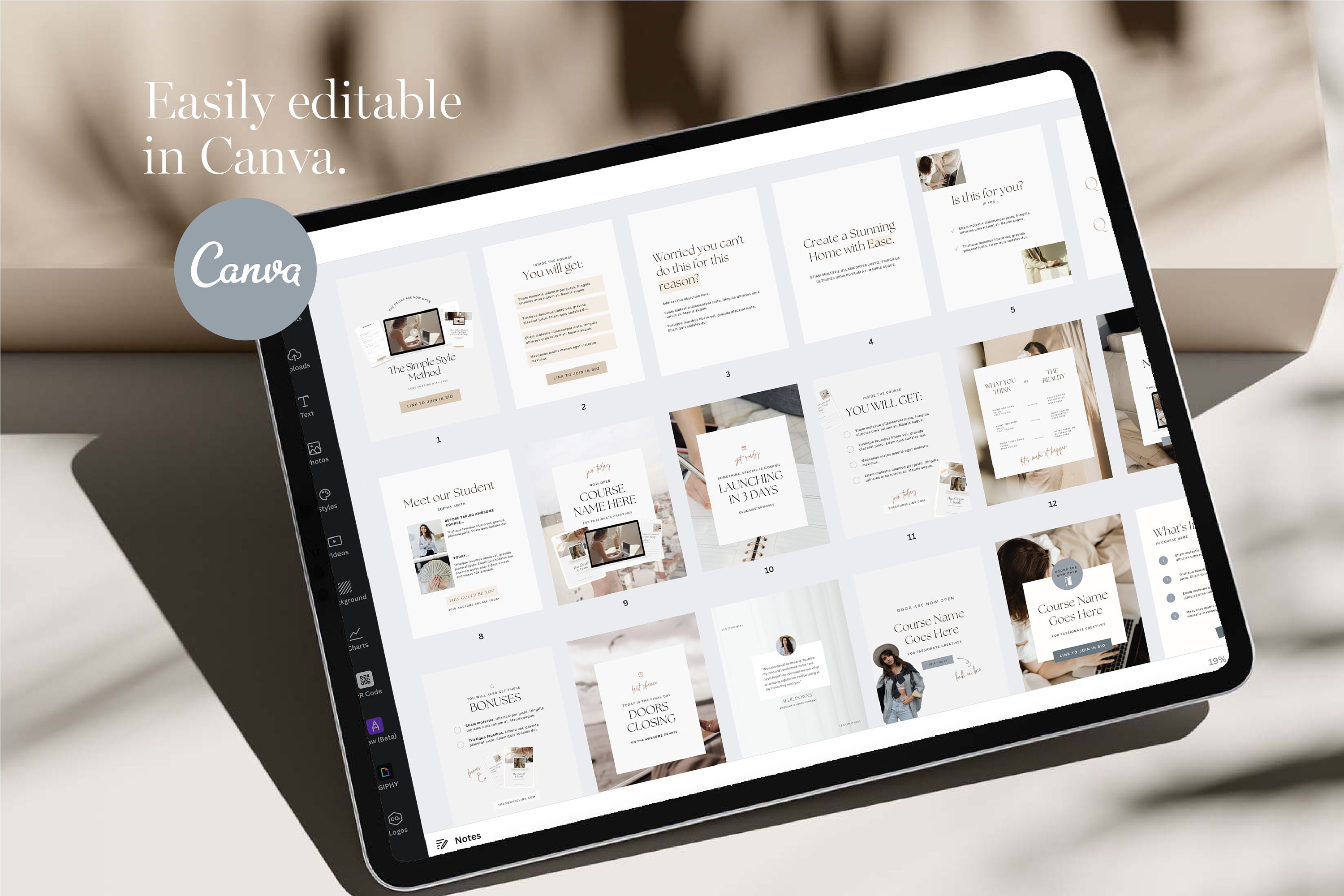 Course Creator Bundle Canva Templates | Webinar and Course Slides ...