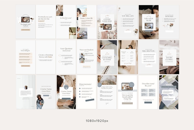 Course Launch Instagram Promotional Canva Templates 100 Feed and Stories Graphics Course Creator image 4