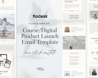 Flodesk Course Launch Email Marketing Template: Digital Product Marketing Course Creator (One-Click Install)