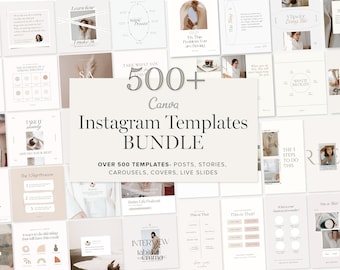 Instagram Canva Templates Bundle | Posts, Stories, Cover, Highlights, Reels und Live Stream Templates