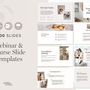 Webinar und Kurspräsentation Slide Deck | 100 Folien Canva Keynote Powerpoint, Online-kurs, Meisterklasse, Coach-workshop, Kursersteller