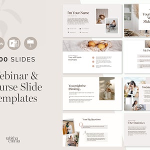 Webinar and Course Presentation Slide Deck 100 Slides Canva Keynote Powerpoint, online course, masterclass, coach workshop, course creator image 1