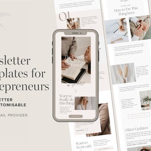 メールマーケティングニュースレターCanvaテンプレート | セールスメール | ウェルカムメール | MailChimp、FloDesk、MailerLite | Coachメールデザイン