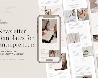 Email Marketing Newsletter Canva Templates | Sales Email | Welcome Email | MailChimp, FloDesk, MailerLite | Coach Email Design