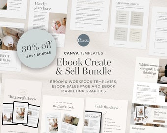 Ebook Create and Promote Editable Canva Template Bundle, coach and small business