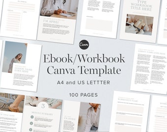 100-Page Ebook Workbook Canva Template: A4 & US Letter