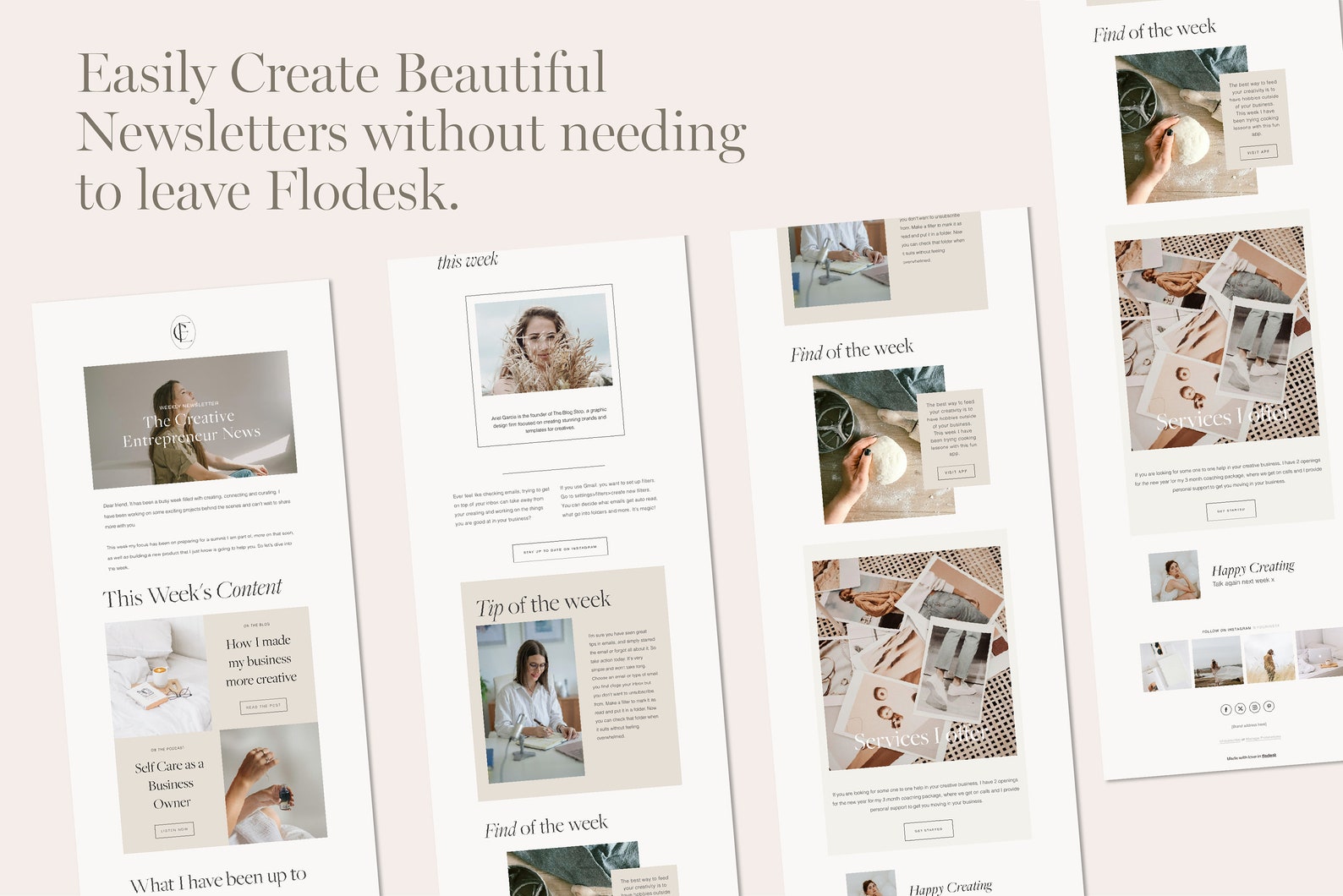 Newsletter Design Using Flodesk Flodesk Marketing Email Newsletter Template | Weekly News Email for ...