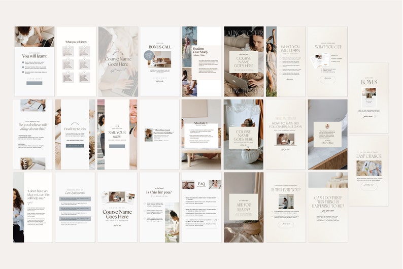 Course Launch Instagram Promotional Canva Templates 100 Feed and Stories Graphics Course Creator image 5