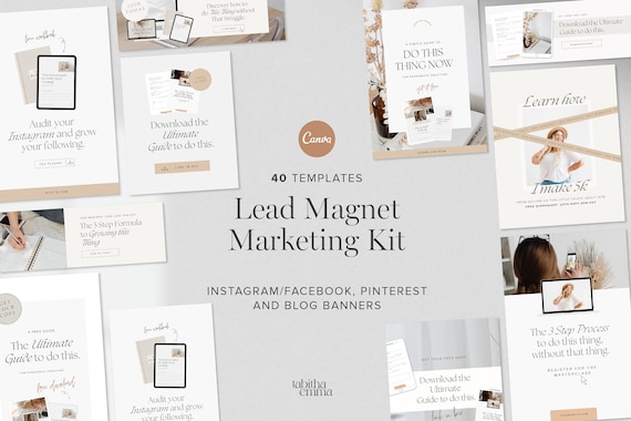 Lead Magnet Marketing Templates | Opt in promotional graphics Instagram, Pinterest, blog post | Canva Templates