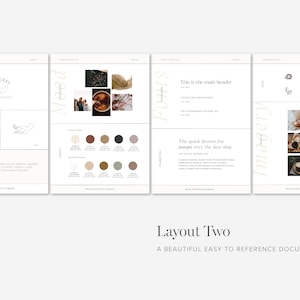 May include: A branding guide for a company called "KIN & CO." with a logo of a hand holding a leaf. The guide includes a color palette, typography, and imagery.