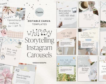 Instagram Whimsy Carousel Templates for Small Business Canva Story Telling Social Media Posts Whimsy Collage style